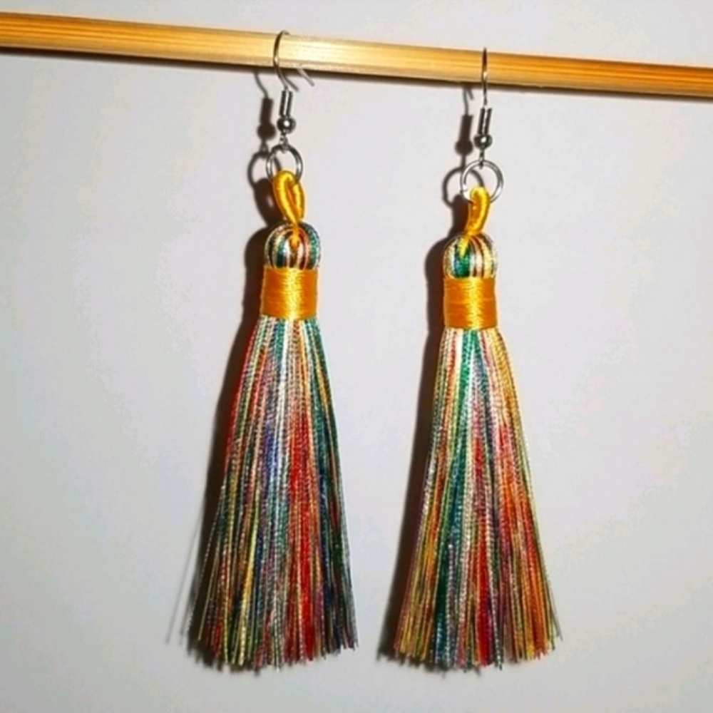 Handcrafted Tassel Earrings (multi-coloured)